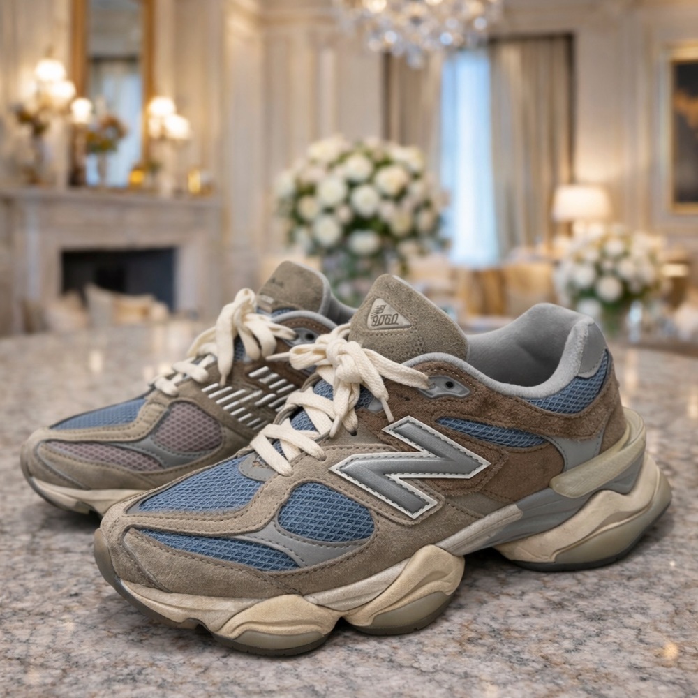 New Balance 9060 - Mushroom with Aluminum and Cyclone (style number: U9060MUS)